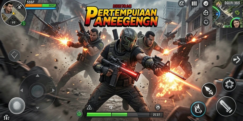 Screenshot dari gameplay <strong>555F</strong> yang menampilkan aksi pertempuran yang mendebarkan.