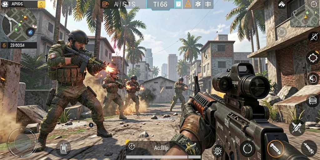 Screenshot gameplay API66 menunjukkan pertempuran yang mendebarkan.