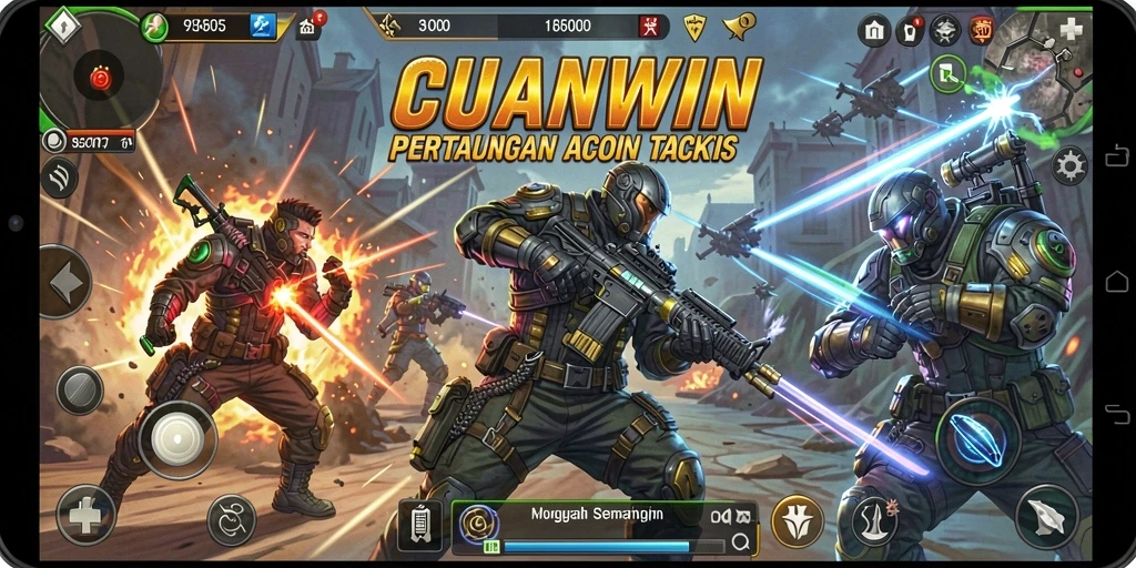 Tampilan gameplay CUANWIN yang mendebarkan dan penuh aksi.