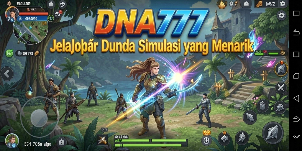 Tangkapan layar utama DNA777 menunjukkan gameplay simulasi yang mendebarkan.