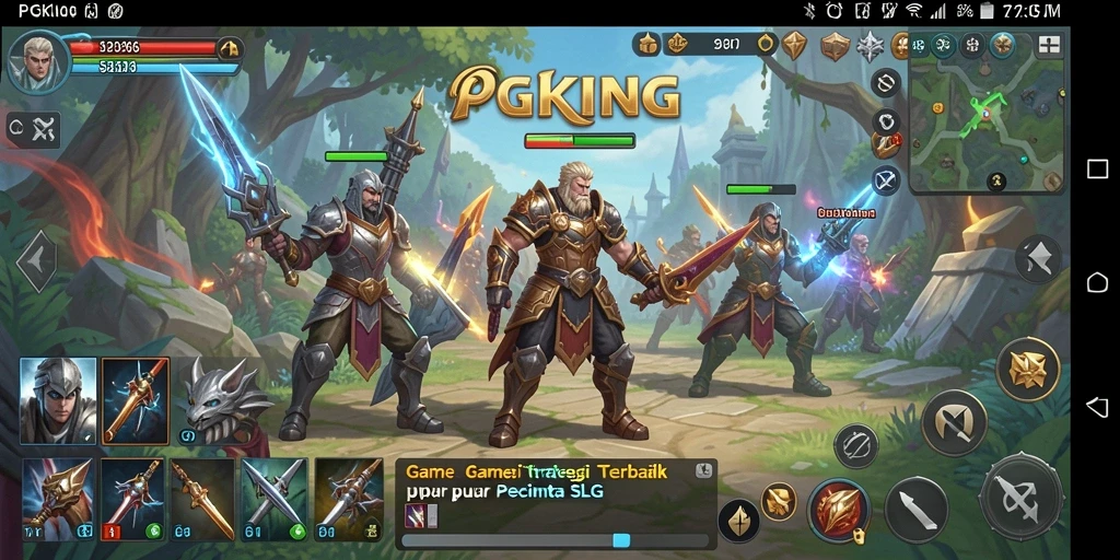 Tampilan gameplay PGKING dengan aksi strategi yang seru.