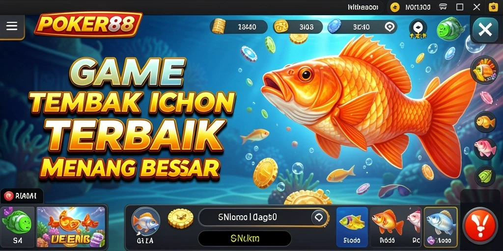 Tampilan gameplay POKER88 dengan ikan berwarna-warni yang menunggu untuk ditangkap.