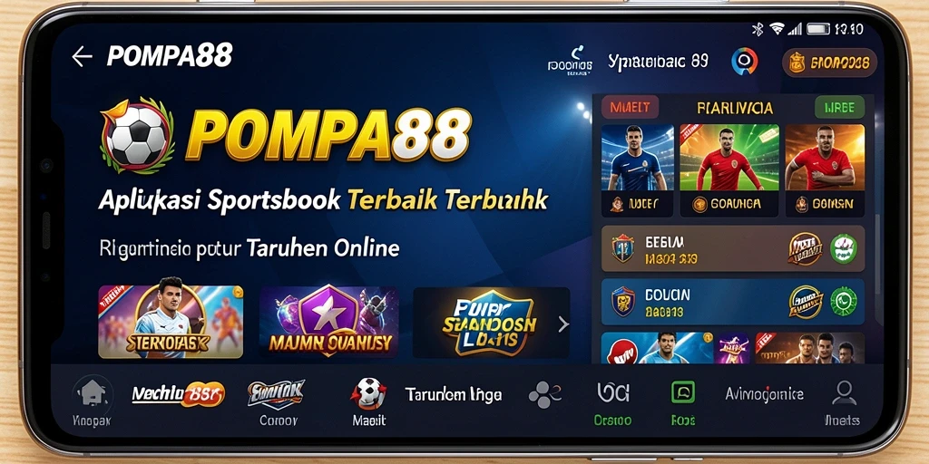 Tampilan antarmuka pengguna POMPA88 dengan berbagai pilihan taruhan olahraga.
