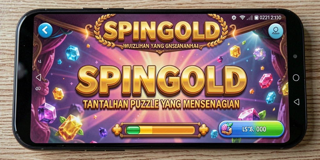 Tampilan gameplay SPINGOLD yang menarik saat menyusun puzzle.