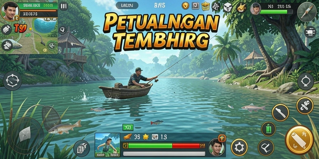 Gameplay T6 yang memukau saat memancing di danau.