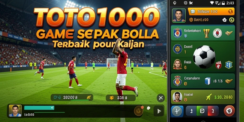 Tampilan gameplay TOTO1000 dengan aksi seru di lapangan sepak bola.