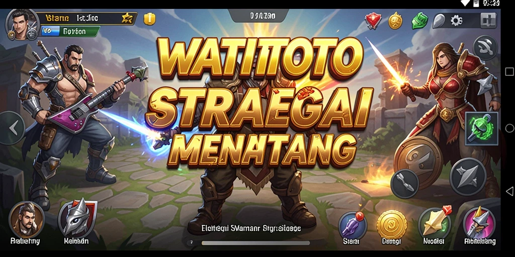 Screenshot gameplay WATITOTO menunjukkan pertempuran strategis yang intens.